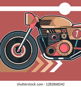 classic race motorcycle vector, logo classic motorcycle - Vector