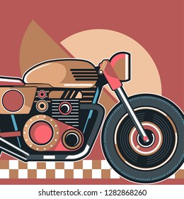 classic race motorcycle vector, logo classic motorcycle - Vector