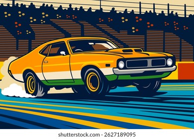 classic racing cars pop art illustration design vector