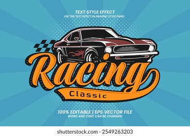 Classic Racing Editable Text Effect Vintage Style