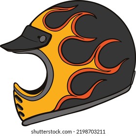 Classic racing helmets on a white background