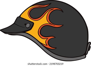 Classic racing helmets on a white background