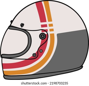 Classic racing helmets on a white background