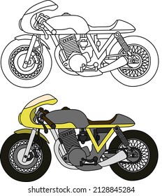 classic racing motorbike vector image.