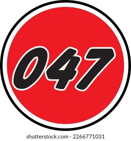 classic racing number in vector art style