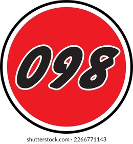 classic racing number in vector art style