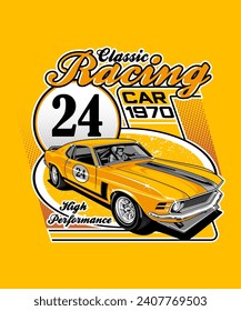 Classic Racing Vintage Vector Illustration