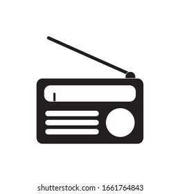 classic radio device melody sound music vector illustration silhouette style icon