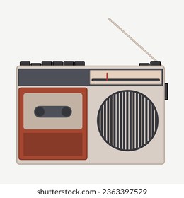 Classic radio tape illustration with modern color style