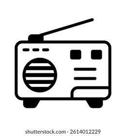 Classic radio vector symbolizing music, news, and broadcasting.