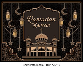 Classic Ramadan kareem background template design

