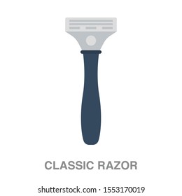 Classic razor flat icon on white transparent background. You can be used classic razor icon for several purposes.