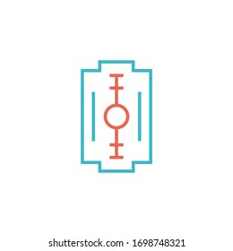 classic razor icon vector illustration two color line style design. isolated on white background