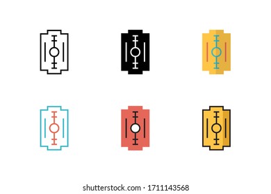 classic razor icon vector illustration with six different style design. isolated on white background