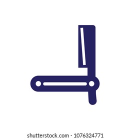 
Classic razor, sharp shaver face care object vector icon