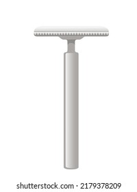 Classic razor with single blades vector illustration isolated on white background