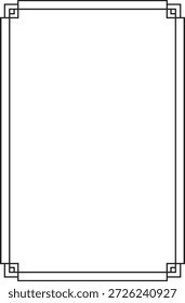 Diseño clásico del marco del contorno del borde del rectángulo Diseño elegante de la cubierta del libro vintage Logotipo de marca Gráfico decorativo