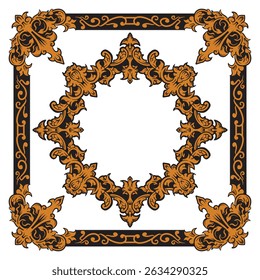 Classic Rectangular Frame with Decorative Gold Trim
