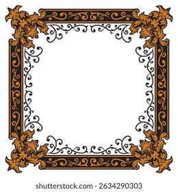 Classic Rectangular Gold Frame with Clean Geometry