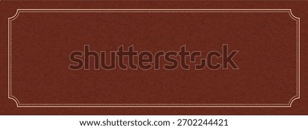 Classic rectangular label with dotted border and corner fillets in clean linework. Retro ticket frame with fine trim, subtle grain, and blank space. Cartoon vector illustration