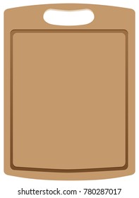 Classic rectangular wooden cutting board kitchen. Vector.