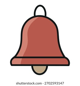 Classic red bell with gold clapper illustration