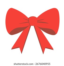 Classic red bow with wide ribbon.