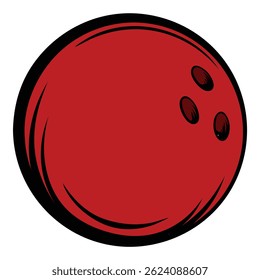Classic red bowling ball spinning, ready for a strike, perfect for sports and recreation themes