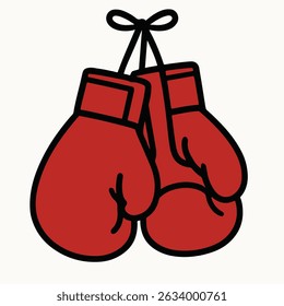 Classic Red Boxing Gloves Hanging