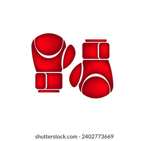 Classic red boxing gloves on a white background. Vector illustration
