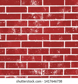 Classic red brick wall vector bricks illustration brickwall background backdrop design element with a grunge effect