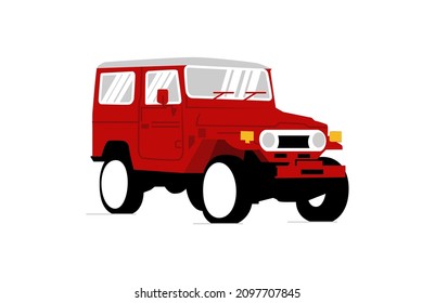 classic red car off road vector design