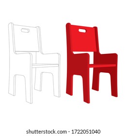 The Classic Red Chair Vector Illustration. 