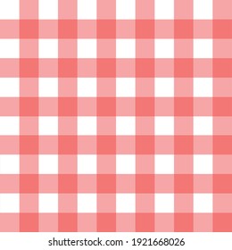 Classic red checkered fabric. Vichy seamless pattern for wallpaper, paper, tablecloths, dresses, skirts, napkins or other textile design for Easter or picnic.