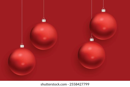 Classic red Christmas ball ornament with a glossy finish, perfect for holiday decorations, festive designs, and seasonal themes. Adds a touch of elegance to Christmas visuals.