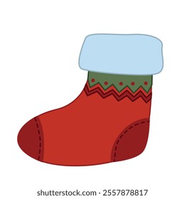 Classic Red Christmas Stocking Illustration