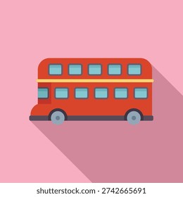 Classic red double decker bus driving through a city street