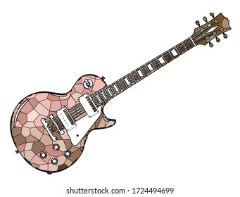 A classic red electric solid body guitar isolated on a white background