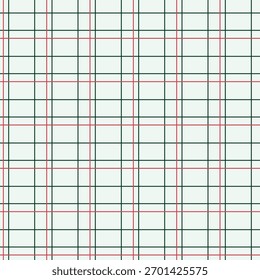 Classic Red and Green Plaid Grid Seamless Pattern for Christmas Holiday Fabric and Traditional Tartan Print