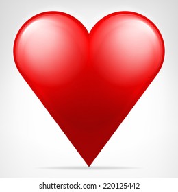 classic red heart icon isolated vector on white illustration