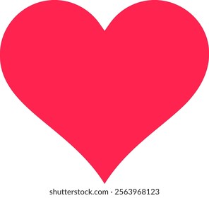 Classic red heart shape representing love, affection, romance, valentine s day, healthcare, cardiology and emotions, isolated on white background