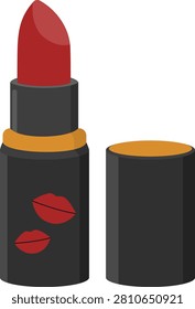 Ilustración plana de lápiz labial rojo clásico