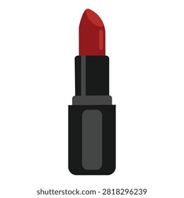Classic red lipstick illustration isolated on white background representing beauty fashion cosmetics personal care glamour makeup accessories salon branding retail packaging and promotional design resources