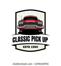 CLASSIC RED PICK UP DESIGN LOGO ICON VECTOR