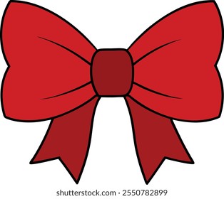 Classic Red Ribbon Bow, Festive Decoration, Gift Wrapping Accessory