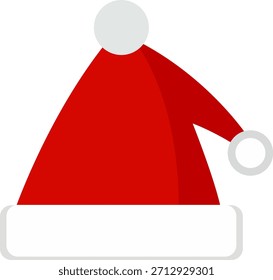 Classic red Santa Claus hat with white trim and pom-pom. Perfect for Christmas, winter holidays, and festive designs.