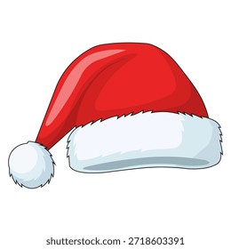 Klassischer roter Weihnachtsmütze mit weißem Schnitt und Pom-Pom