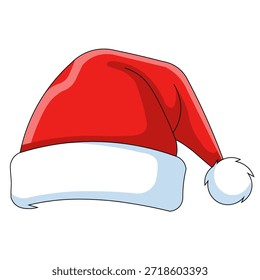 Klassischer roter Weihnachtsmütze mit weißem Schnitt und Pom-Pom