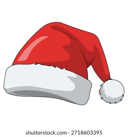 Klassischer roter Weihnachtsmütze mit weißem Schnitt und Pom-Pom