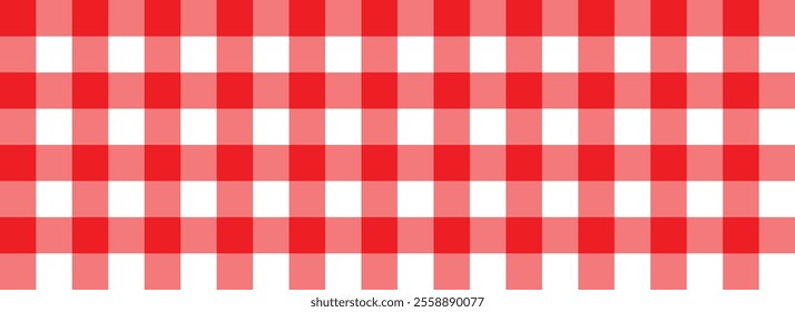 classic Red and white gingham textile pattern